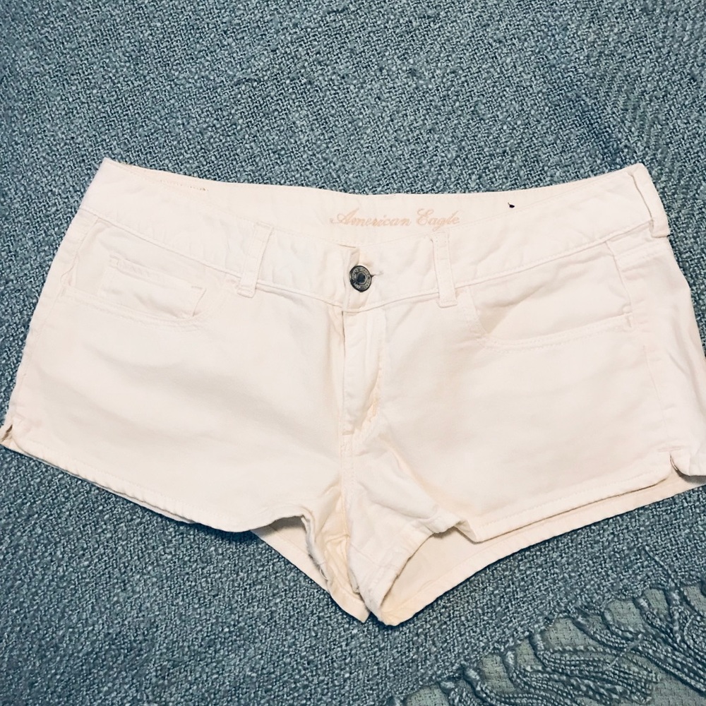 American Eagle white denim shorts